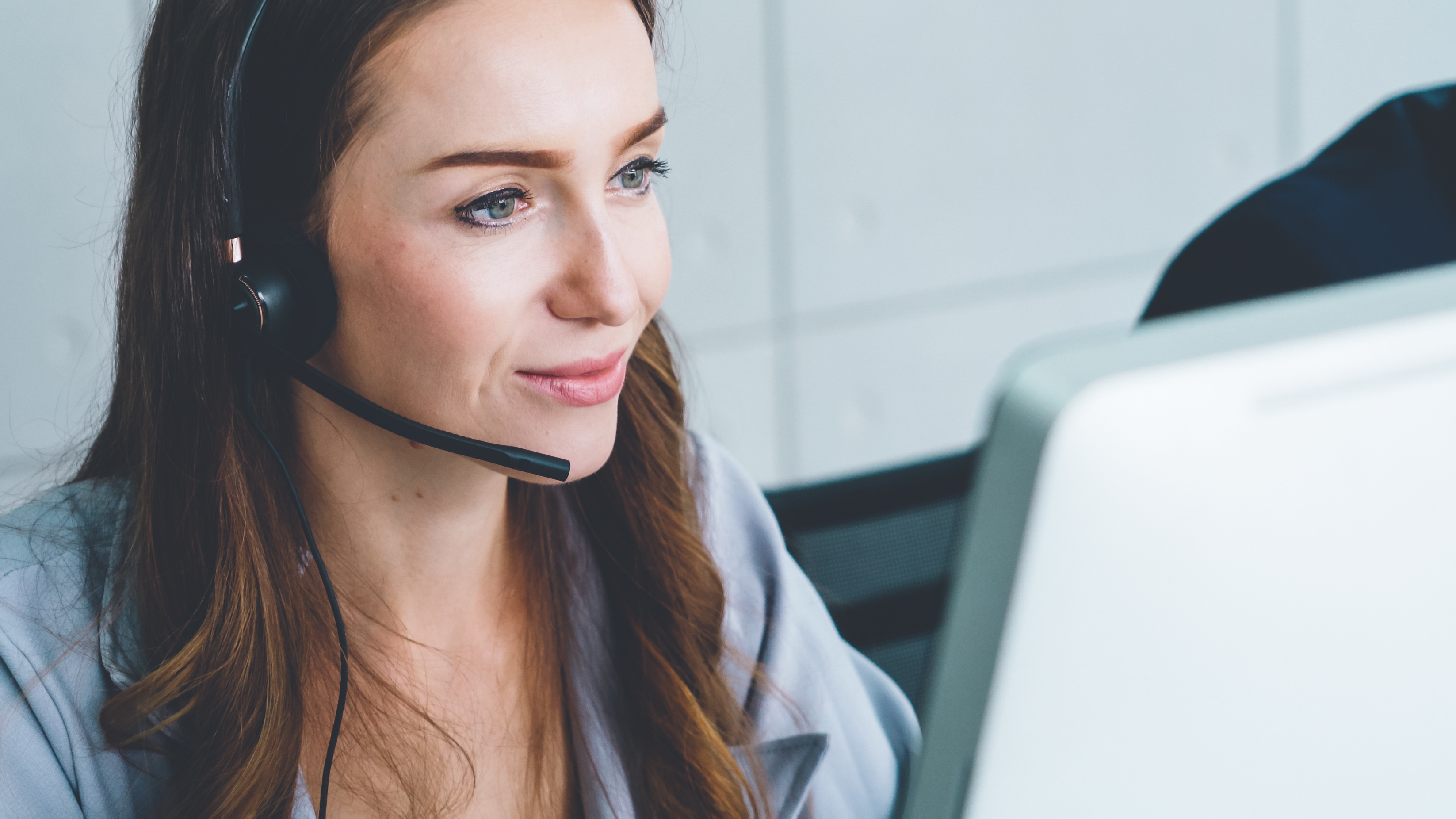 Person with headset on