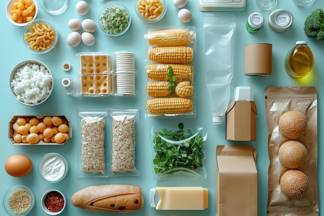 Ai generated eco friendly disposable tableware made of paper and wood on a blue background the concept of recycling photo